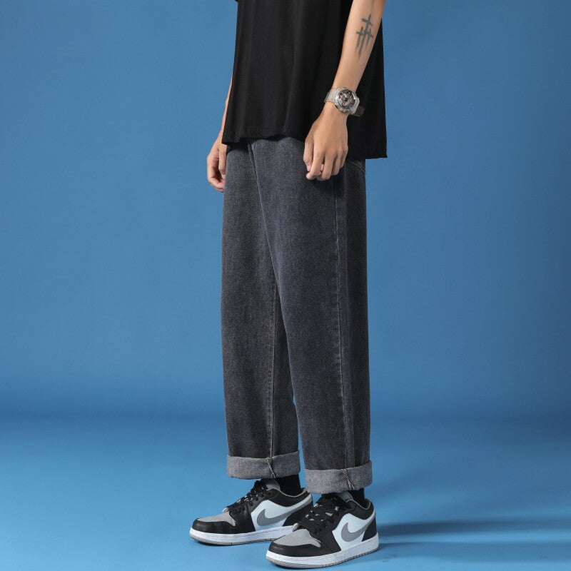 Mens Straight Loose Casual Jeans