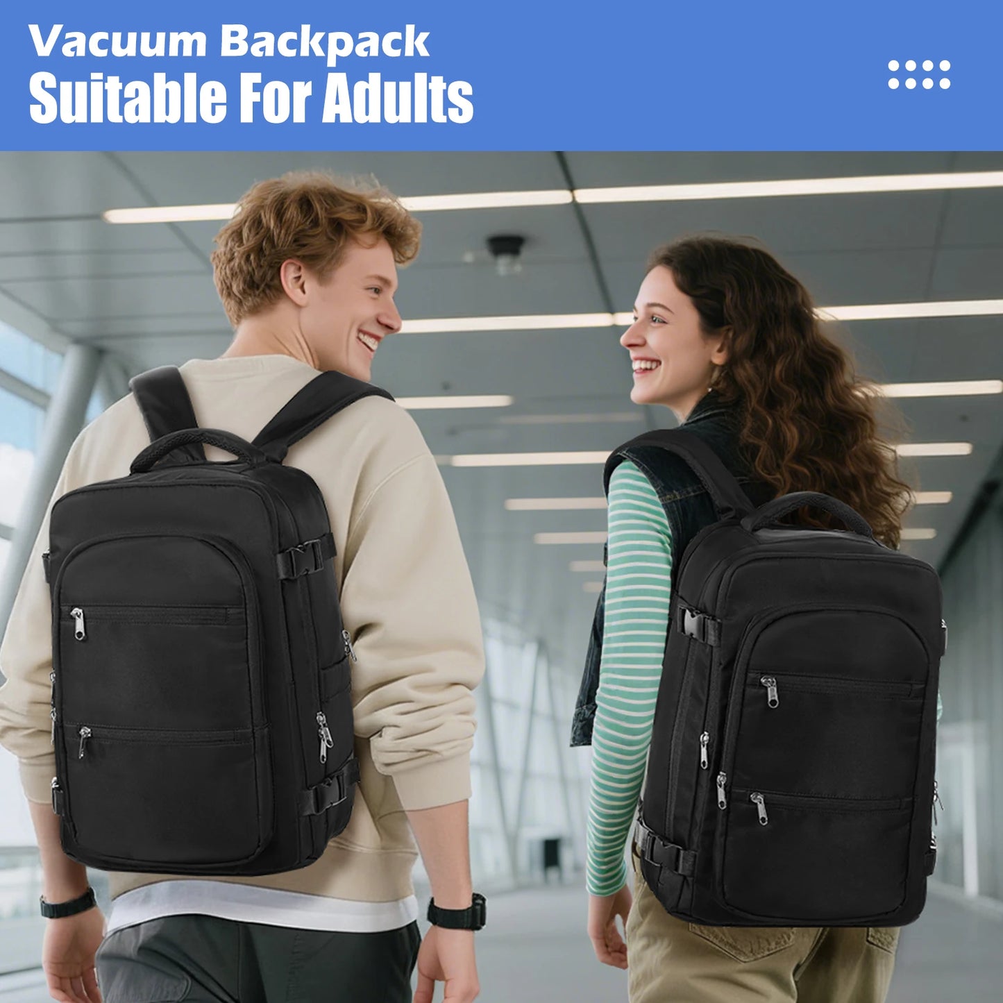 Vacuum Bag for Clothing,Backpack Hand Luggage Aircraft,Travel Essentials Vacuum Backpack Hand Luggage 40X30X20, Men Backpack