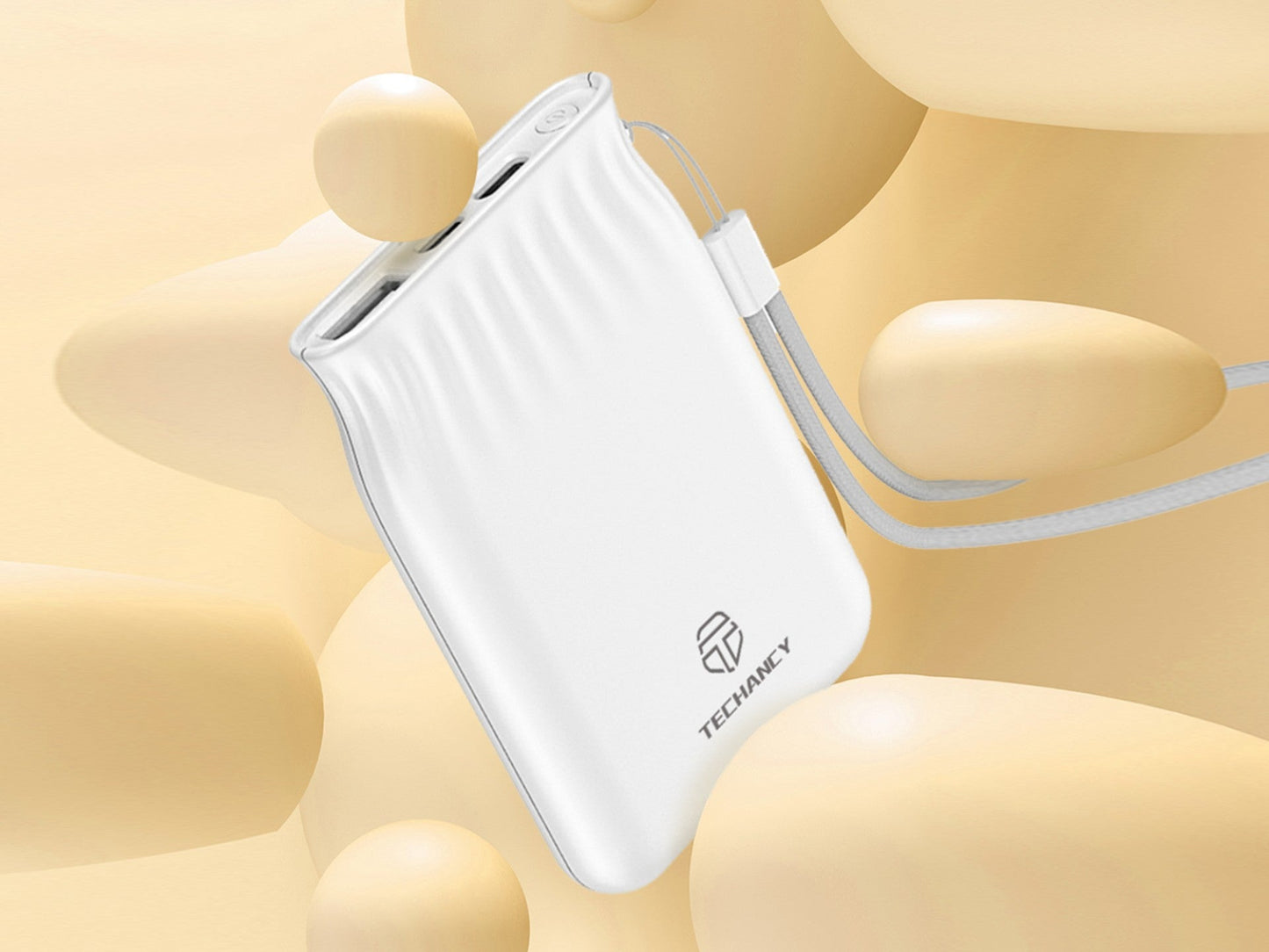 Techancy 6500mah Power Bank Branco TF2772,Carregamento De Telemóvel/Tablet Compatível Com 2A, Fonte De Alimentação Portátil-3