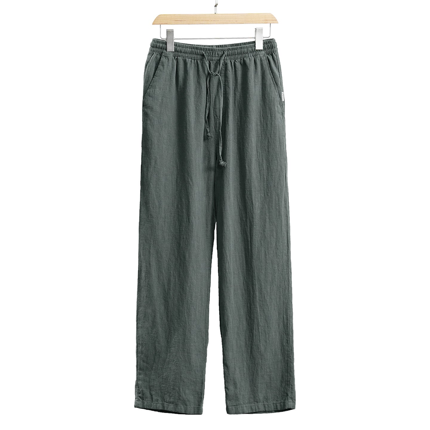 Mens casual cotton linen wide leg pants