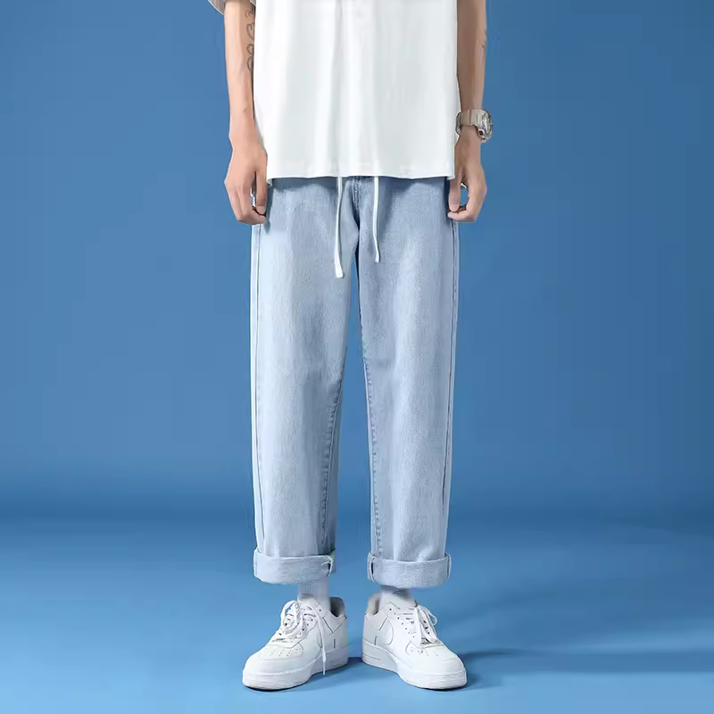 Mens Straight Loose Casual Jeans