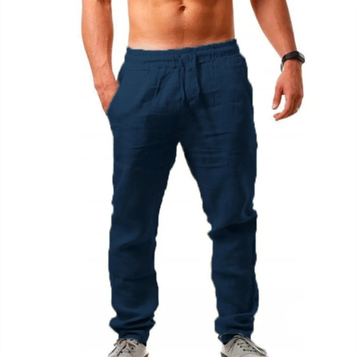 Cotton Linen Pants With Pockets