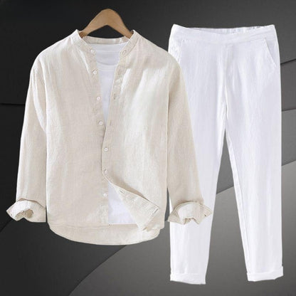Mens Linen Shirt and Pants Set