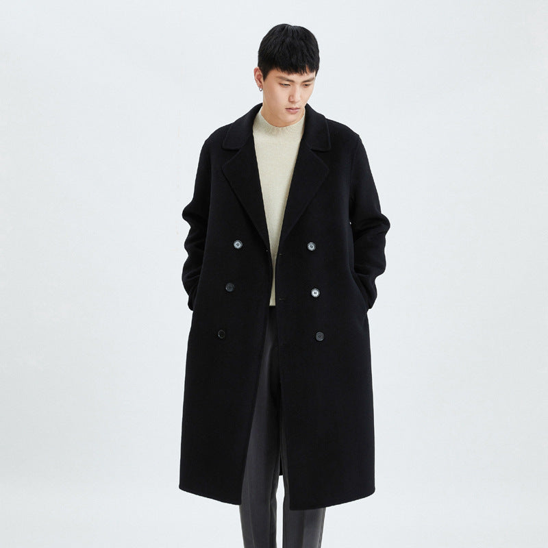 Over-knee double-faced cashmere coat
