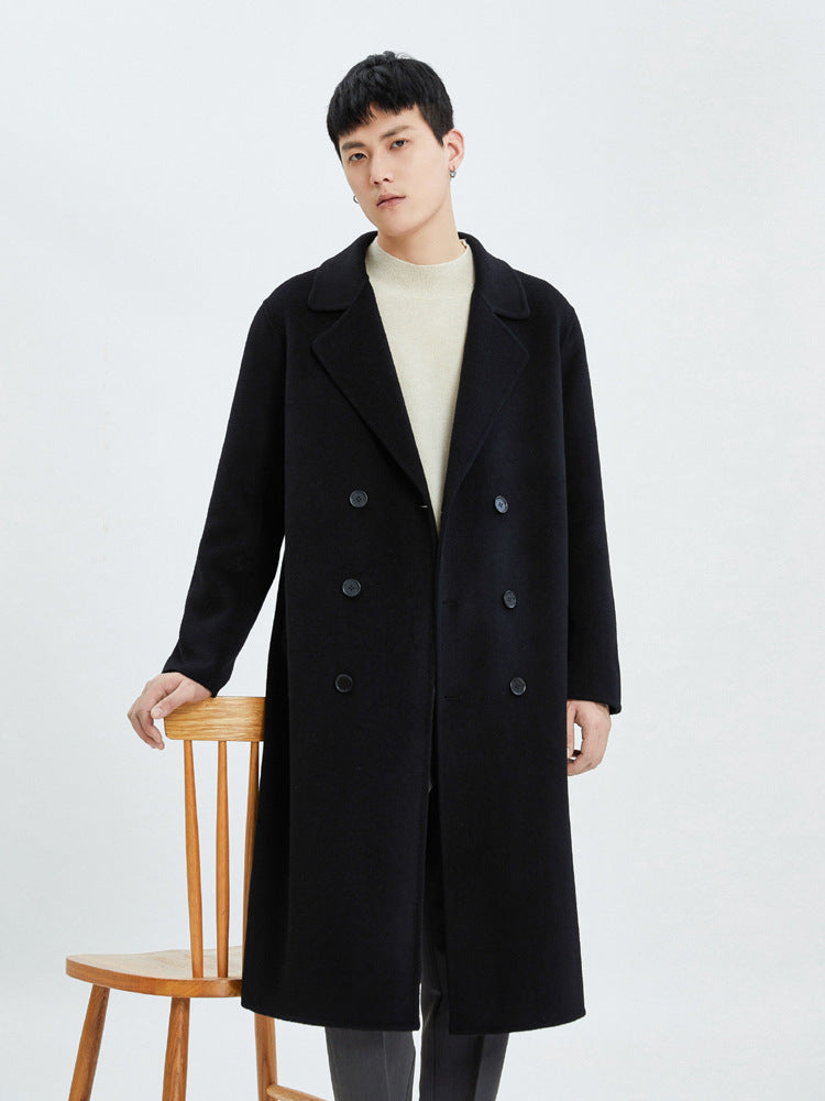 Over-knee double-faced cashmere coat