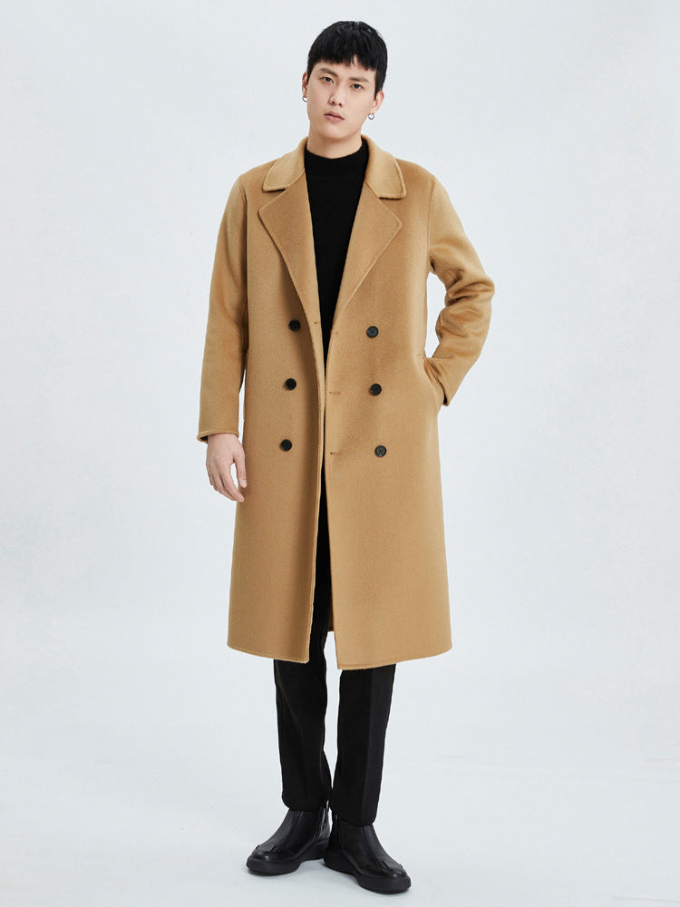 Over-knee double-faced cashmere coat