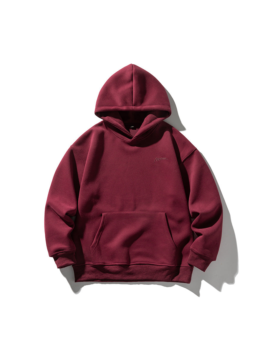Heavyweight Cotton Blend Hooded Pullover Sweatshirt