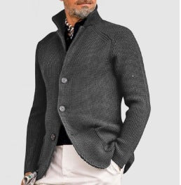Mens Casual Solid Color Knit Jacket