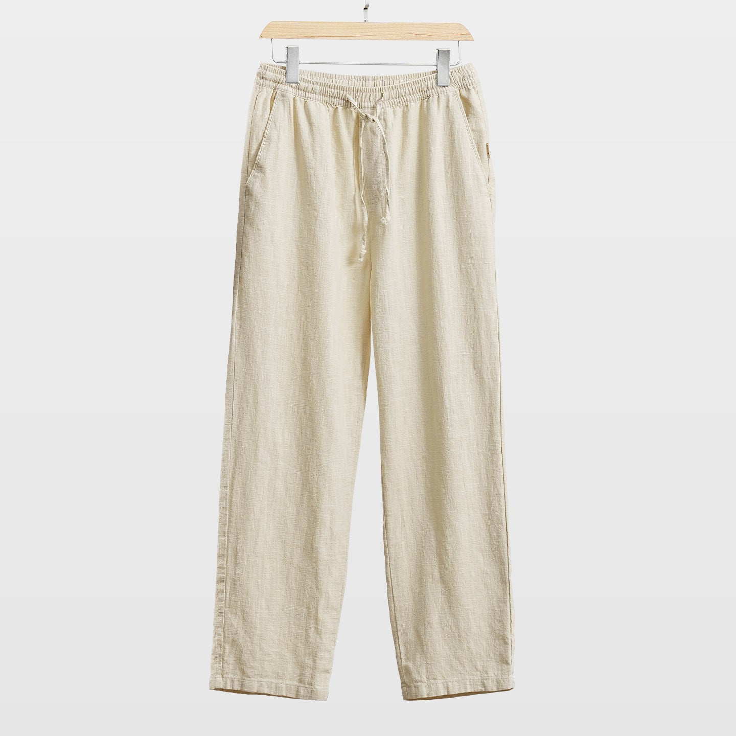 Mens casual cotton linen wide leg pants