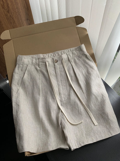 Mens Ramie Casual Shorts
