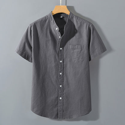 Mens Short Sleeve Linen Blend Shirt