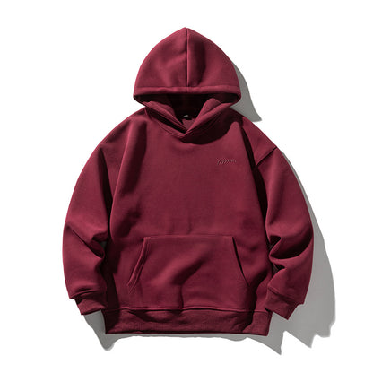 Heavyweight Cotton Blend Hooded Pullover Sweatshirt