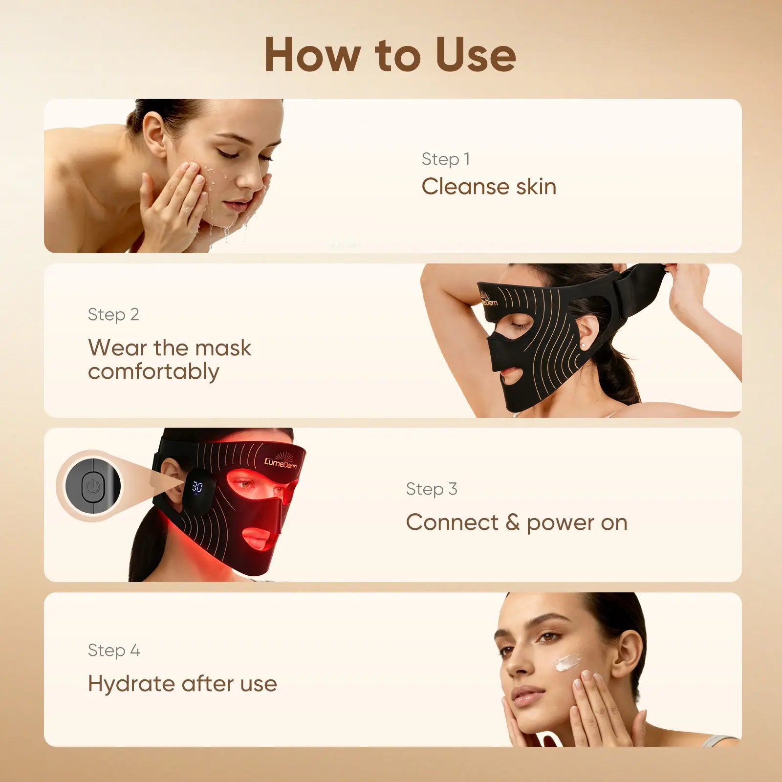 Lumederm GLOW Wireless LED Face Mask-With Red Light Therapy, 2-Year Warranty, Portable and Rechargeable for LED Facial Mask Skincare at Home and Travel, the Ultimate Gift Choice for This Season,Father'Sdaygifts,Summerhairstyles