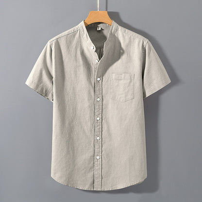 Mens Short Sleeve Linen Blend Shirt
