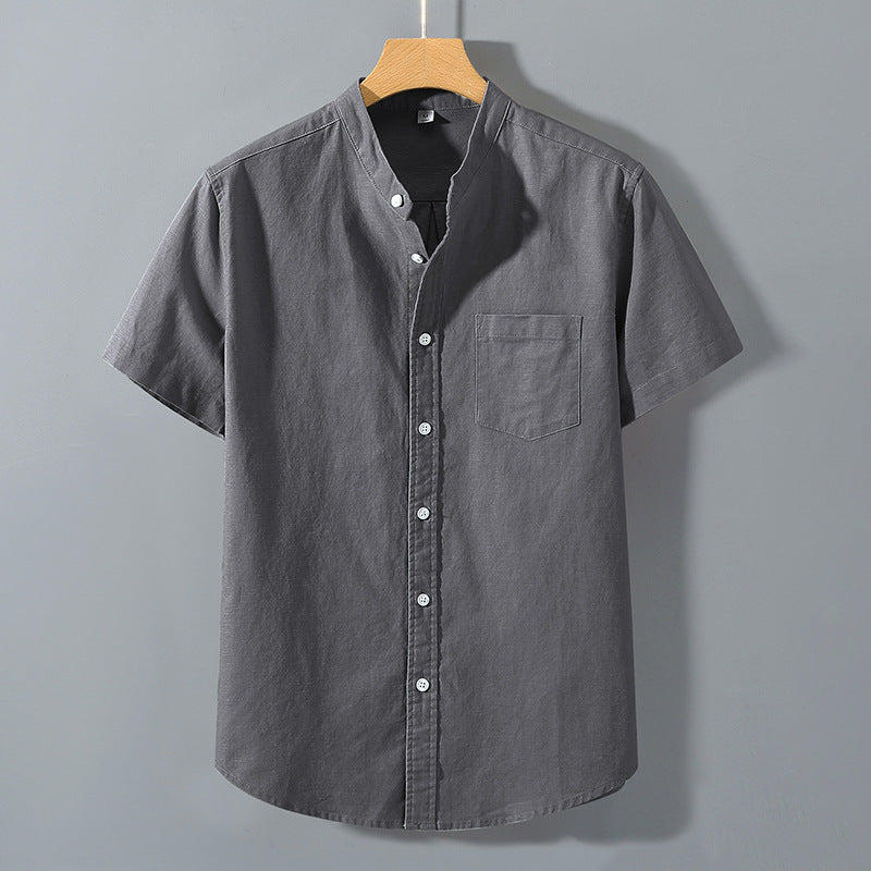 Mens Short Sleeve Linen Blend Shirt