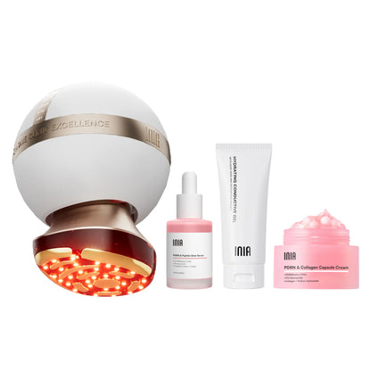 INIA SPHERA & PDRN Peptide Repair Skincare Bundle – RF & LED Anti-Aging Facial Device with EMS Microcurrent, Red Light & Cryo Cooling for Lifting & Firming, plus Peptide Cream & Serum for Deep Repair & Hydration.,Mother'S Day Special Gift