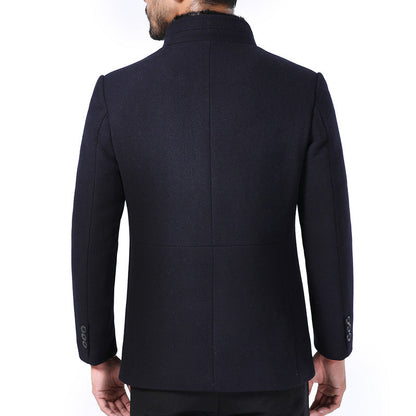 Men's Wool Stand Collar Winter Coat