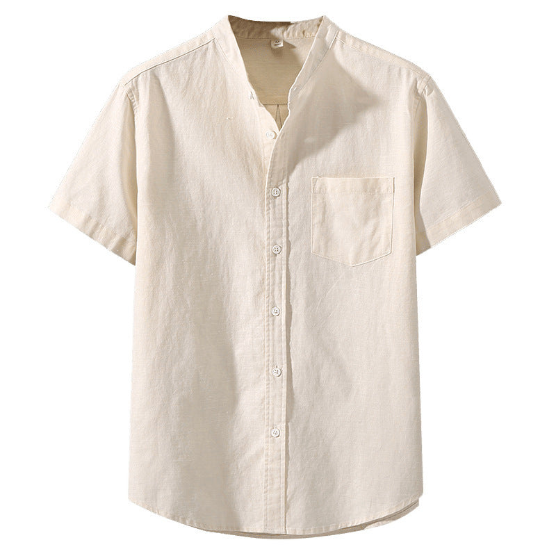 Mens Short Sleeve Linen Blend Shirt