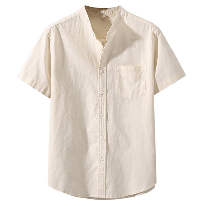 Mens Short Sleeve Linen Blend Shirt