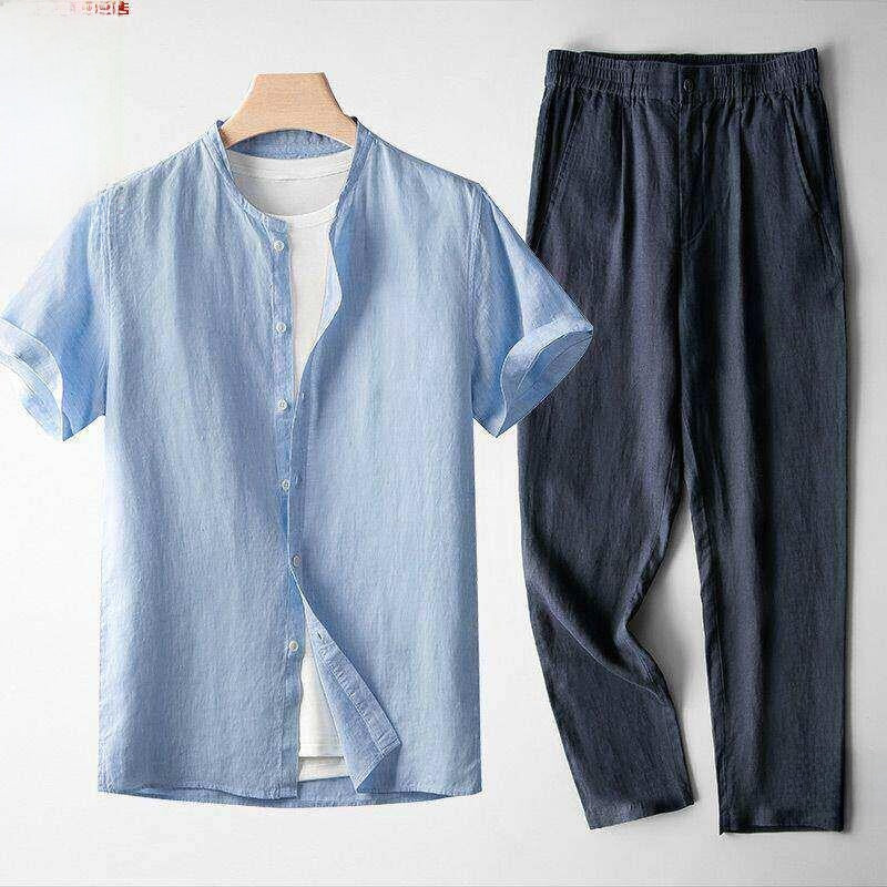 Summer Men's Casual Top and Long Pants