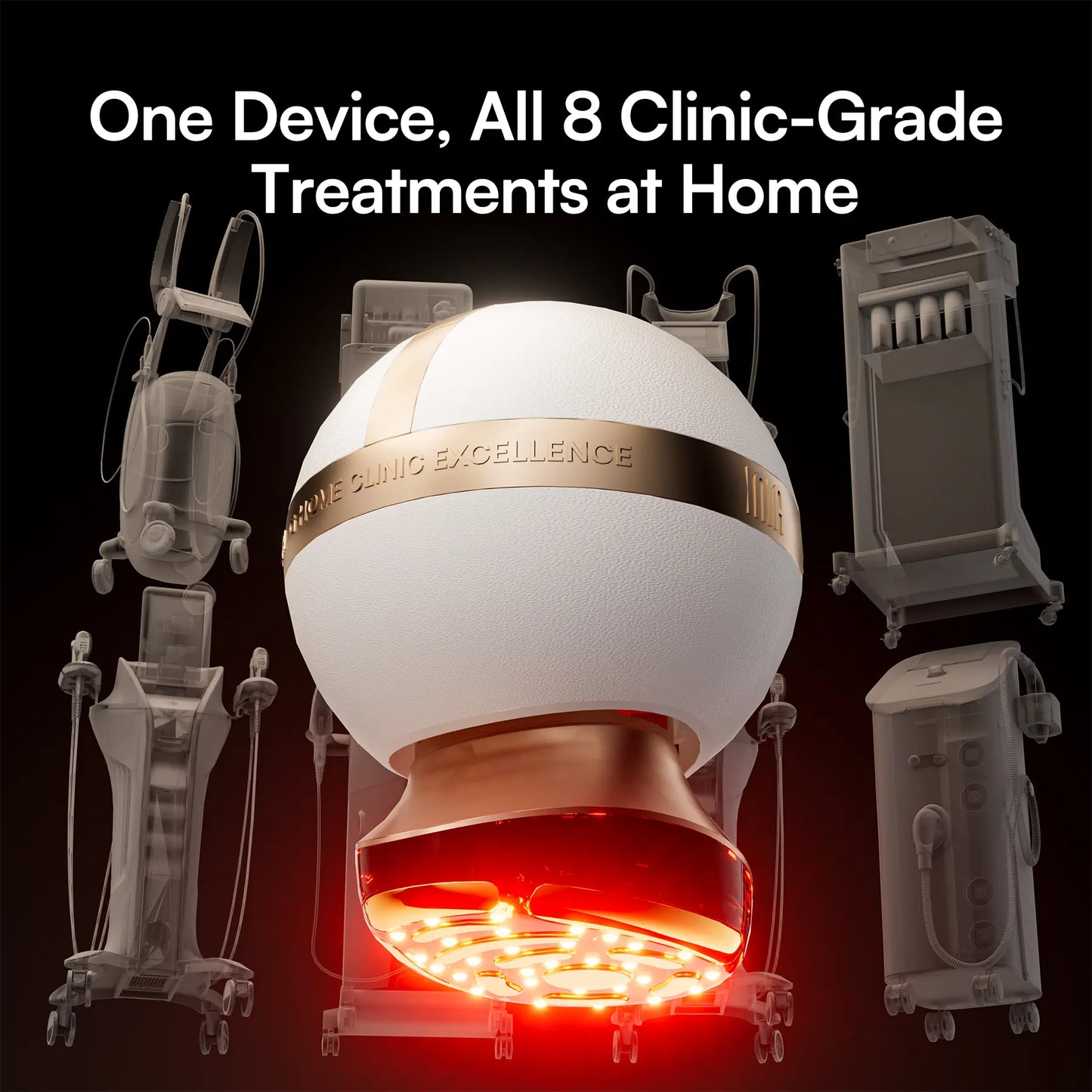 INIA SPHERA & PDRN Peptide Repair Skincare Bundle – RF & LED Anti-Aging Facial Device with EMS Microcurrent, Red Light & Cryo Cooling for Lifting & Firming, plus Peptide Cream & Serum for Deep Repair & Hydration.,Mother'S Day Special Gift