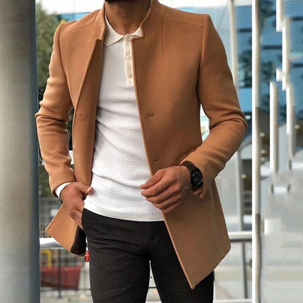 Men's Slim-Fit Woolen Coats