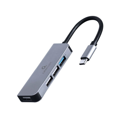 Gembird USB-C 2.0 HUB 4 portos ezüst (UHB-CM-U3P1U2P3-01)