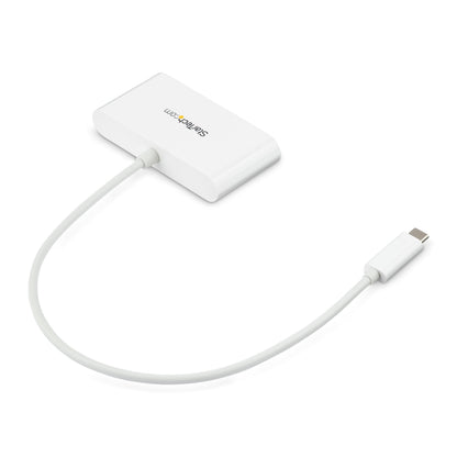 Star Tech 3-Port USB-C Hub with Gigabit Ethernet - USB-C to 3x USB-A - USB 3.0 Hub - White~3-Port USB-C Hub with Gigabit Ethernet - USB-C to 3x USB-A - USB 3.0 Hub - 5Gbps - White