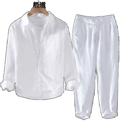 Mens Linen Shirt and Pants Set
