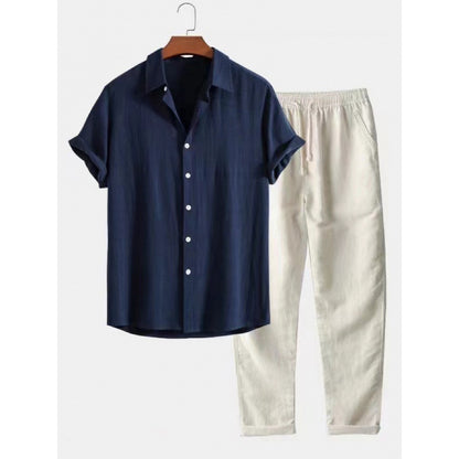 Men's Stand Collar Casual Shirt Set