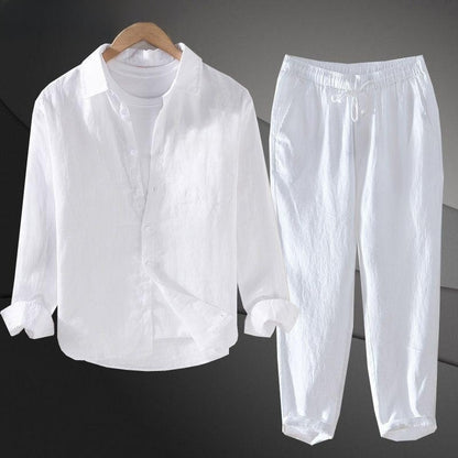 Mens Linen Shirt and Pants Set