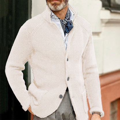 Mens Casual Solid Color Knit Jacket