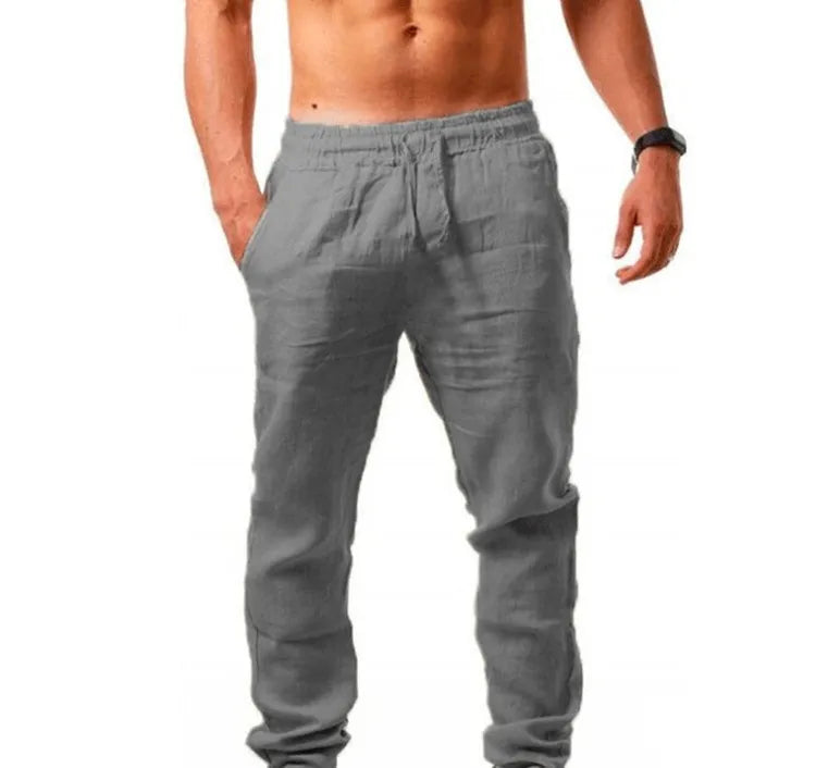Cotton Linen Pants With Pockets