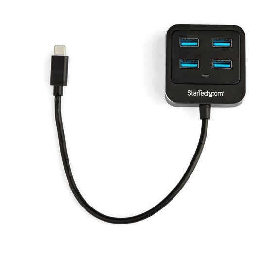 Star Tech 4-Port USB C Hub - USB-C to 4x USB-A Ports - SuperSpeed 10Gbps USB 3.2 Gen 2 Type-C Hub - USB Bus Powered - Portable/Compact USB-C to USB Adapter Hub for Laptop - Aluminum