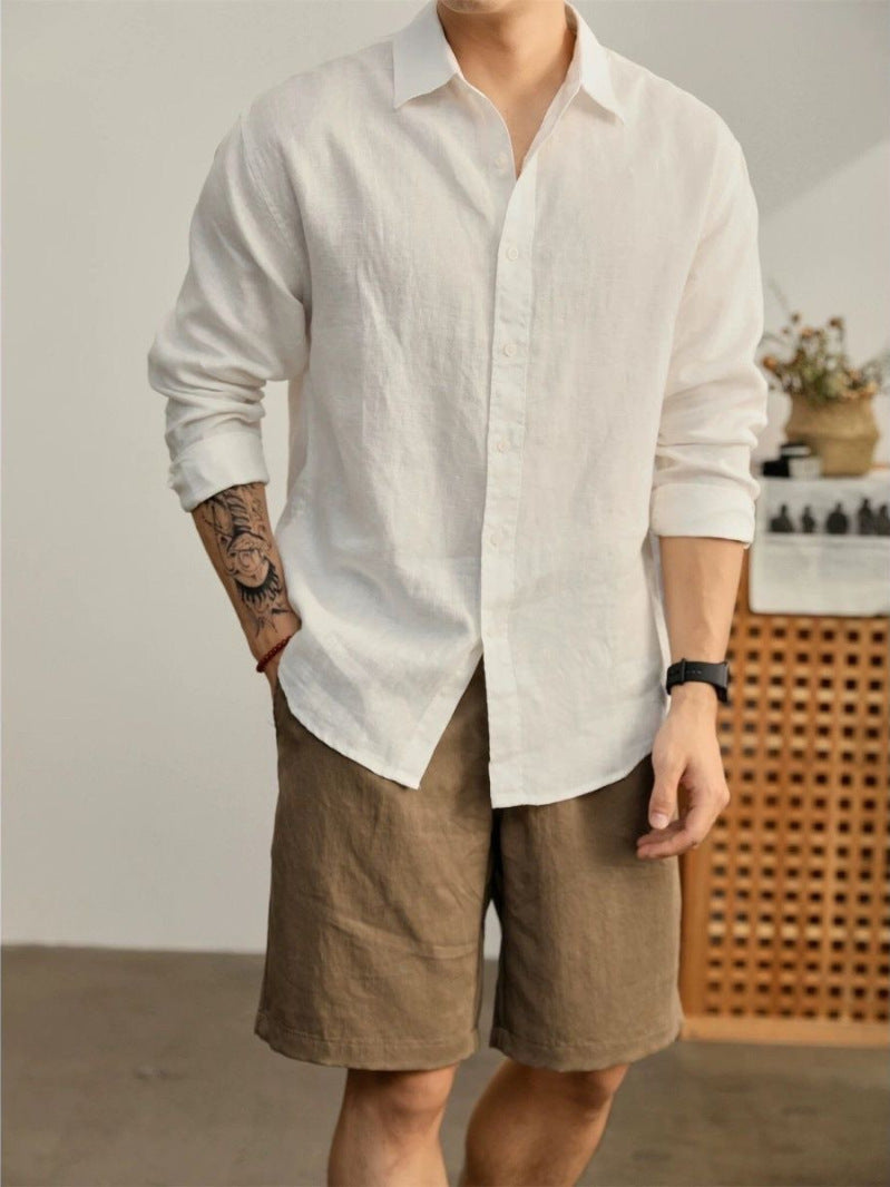 Mens Long Sleeve Cardigan Shirt