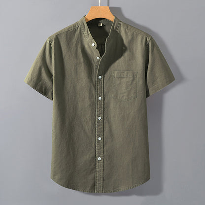 Mens Short Sleeve Linen Blend Shirt