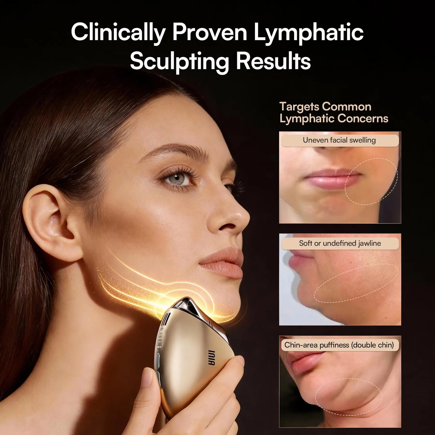 INIA GLACE Microcurrent Lymphatic Drainage Beauty Device | EMS Microcurrent-Activated Deep Drainage with Red & Blue Light, Thermal & Cryo Therapy for Instant De-Puff, Snatched Lift, Face & Neck Sculpting, Summer Beauty Gift Ideas