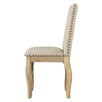 Wooden upholstered fabric dining chairs