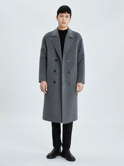 Over-knee double-faced cashmere coat