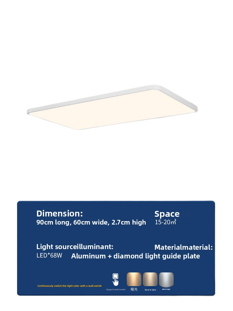 Ultra-Thin Smart Ceiling Lamp with Dimmable Lighting