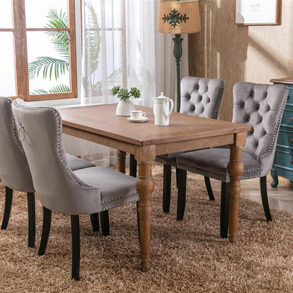 Velvet upholstered dining chair