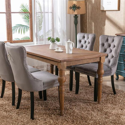 Velvet upholstered dining chair