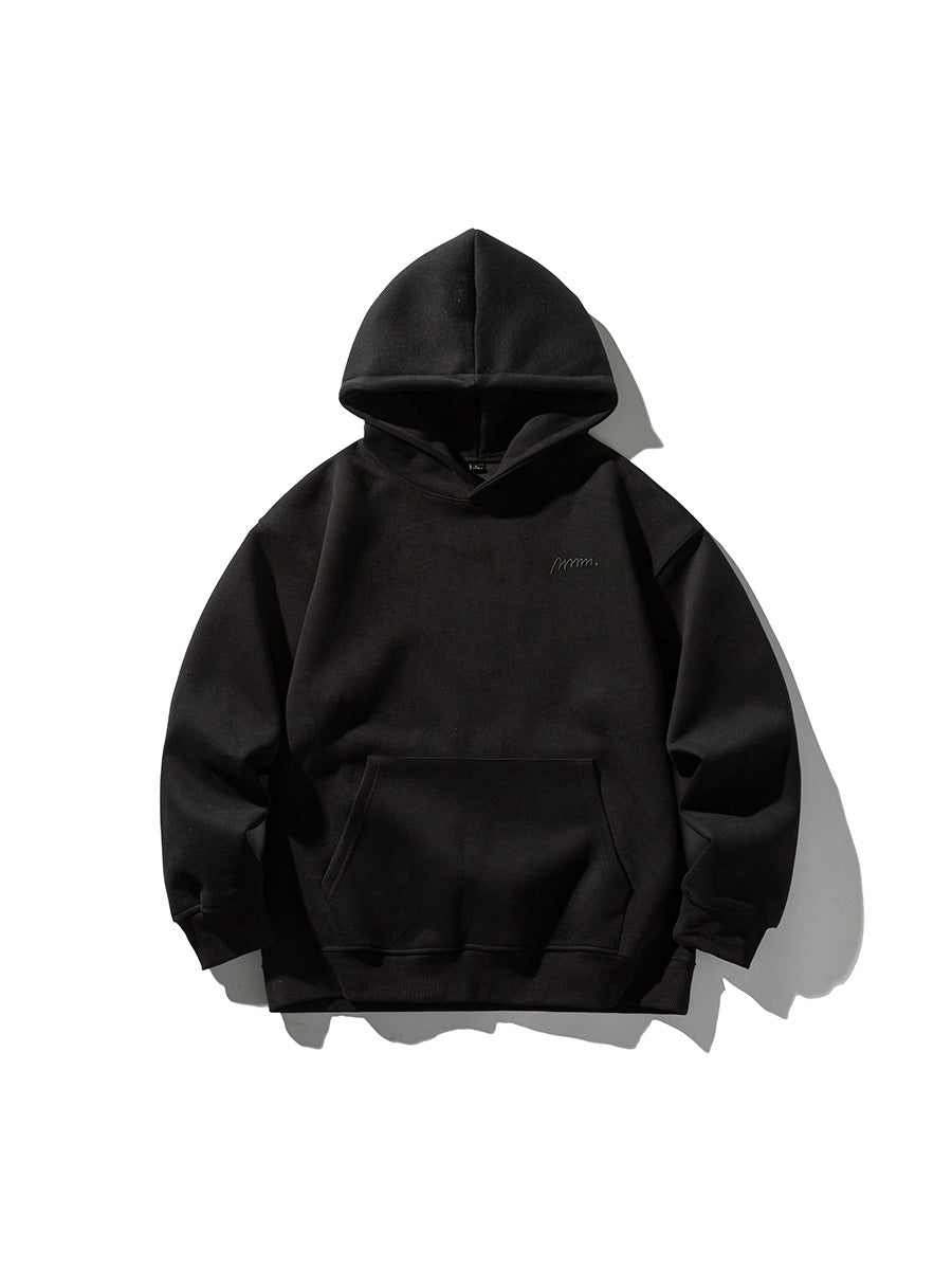 Heavyweight Cotton Blend Hooded Pullover Sweatshirt