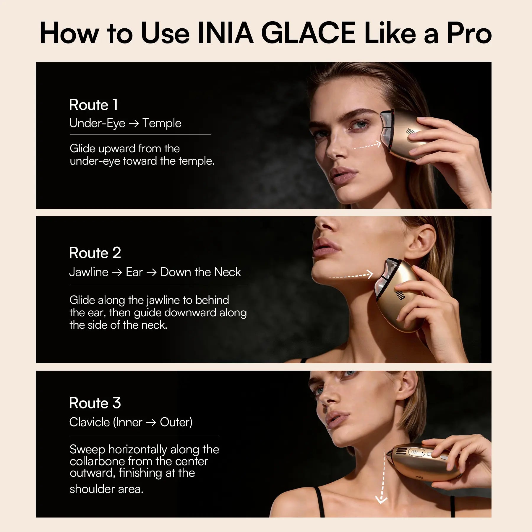 INIA GLACE Microcurrent Lymphatic Drainage Beauty Device | EMS Microcurrent-Activated Deep Drainage with Red & Blue Light, Thermal & Cryo Therapy for Instant De-Puff, Snatched Lift, Face & Neck Sculpting, Summer Beauty Gift Ideas