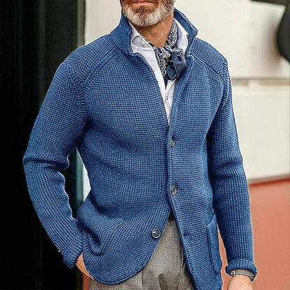 Mens Casual Solid Color Knit Jacket