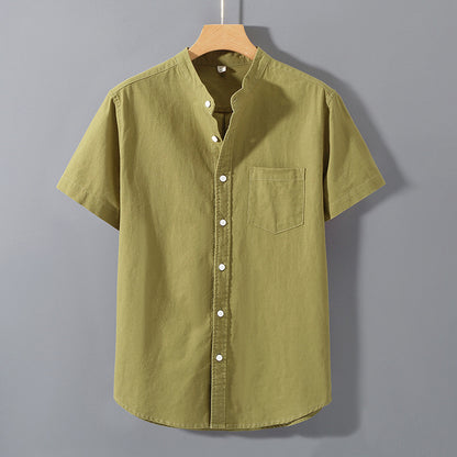 Mens Short Sleeve Linen Blend Shirt