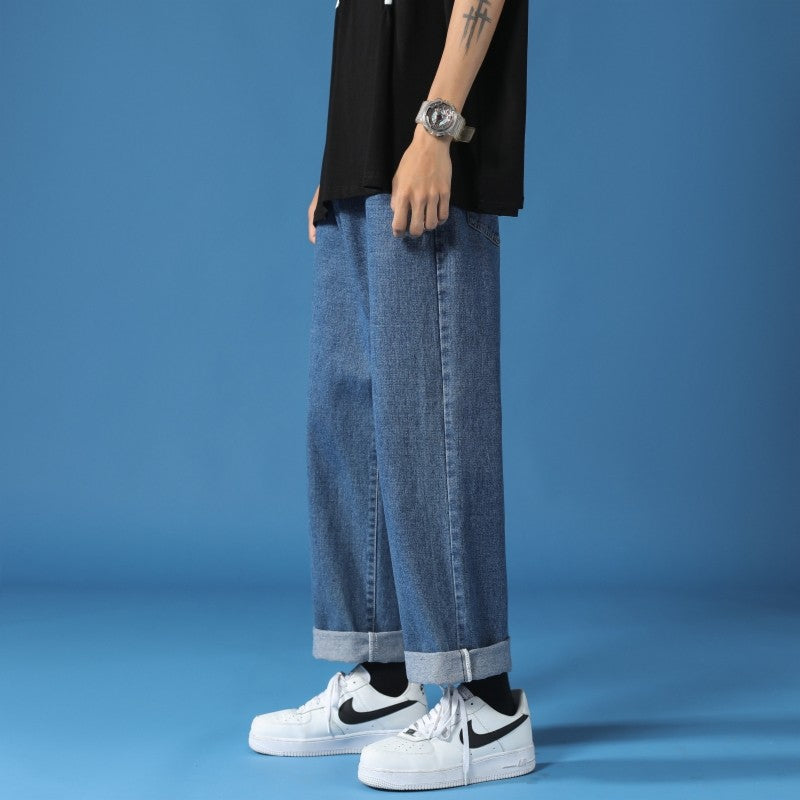 Mens Straight Loose Casual Jeans
