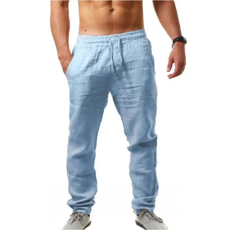 Cotton Linen Pants With Pockets
