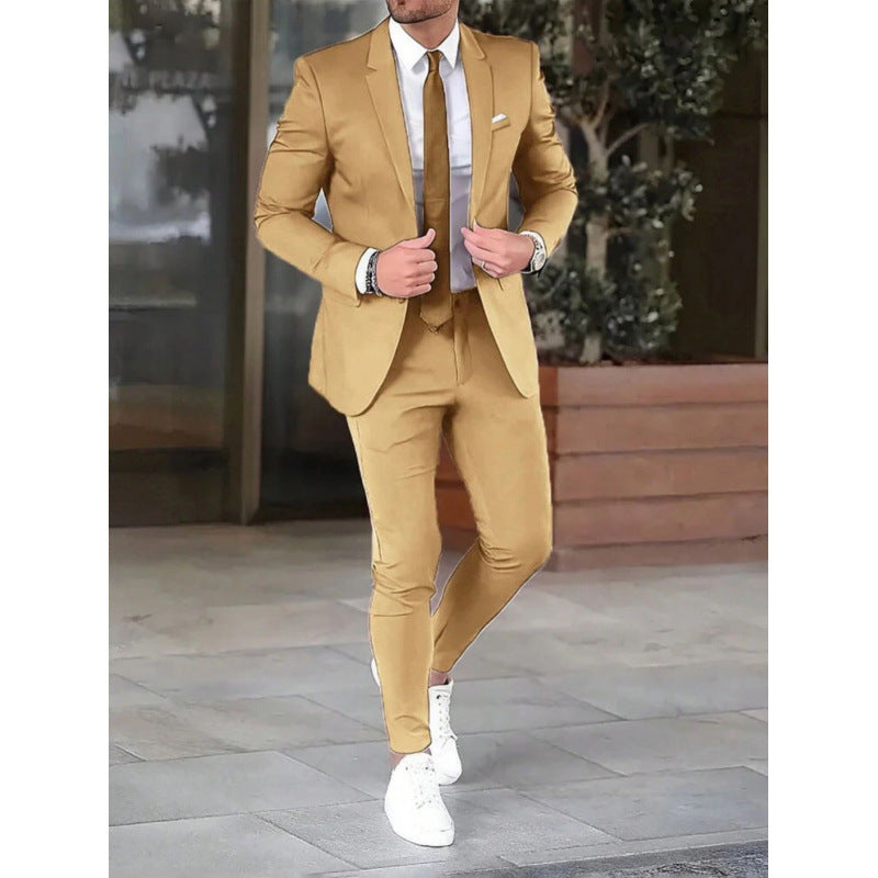 Slim Fit Mens Suit Two-Piece Set
