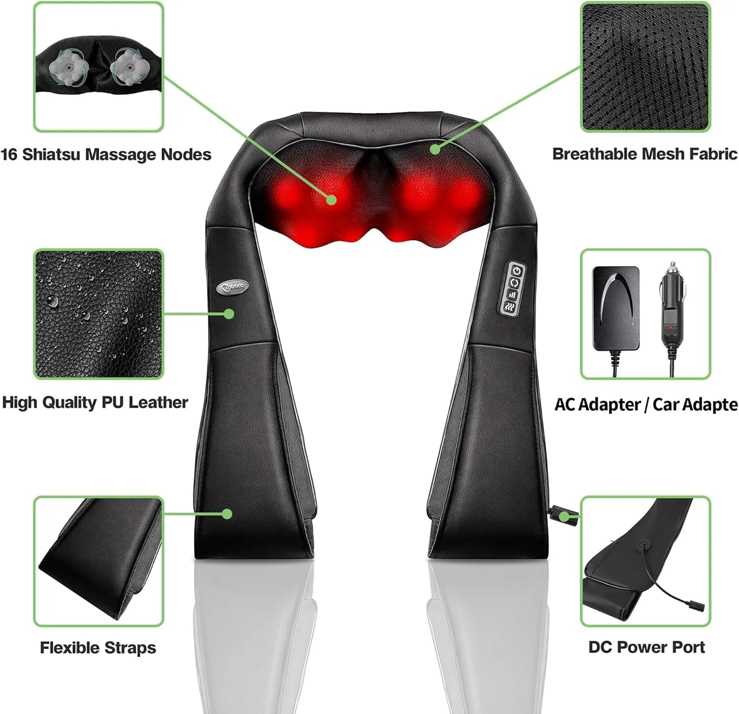 Cotsoco Shiatsu Neck and Back Massager with Heat, Back Shoulder Massager Deep Kneading, Comfort Electric Massager for Home Office Car Use, Gift for Women & Men